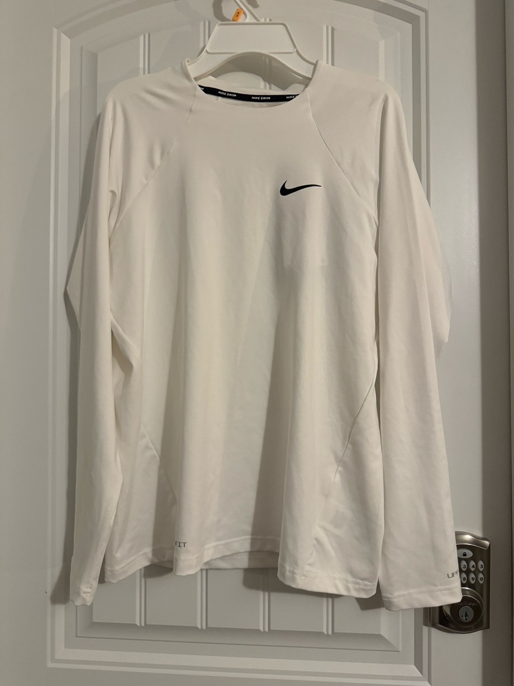 Great Nike Swim men's size L white long sleeve rash guard UPF 40+ new